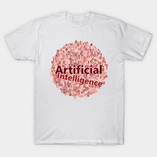 Artificial Intelligence Data Science Word Cloud | Red T-Shirt